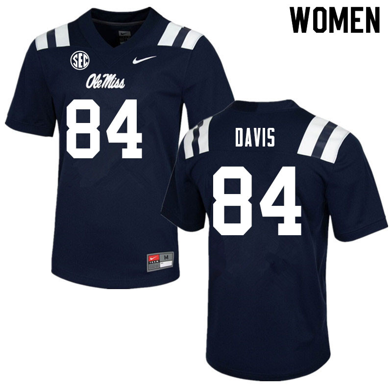 Qua Davis Ole Miss Rebels NCAA Women's Navy #84 Stitched Limited College Football Jersey KRX7258YR